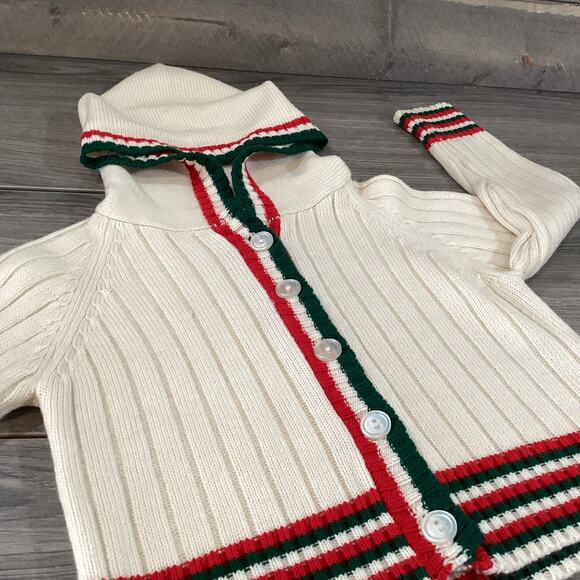Vintage K Mart Hooded Cardigan Sweater Toddler 3T Acrylic 60s 70s Taiwan ROC - Picture 10 of 13